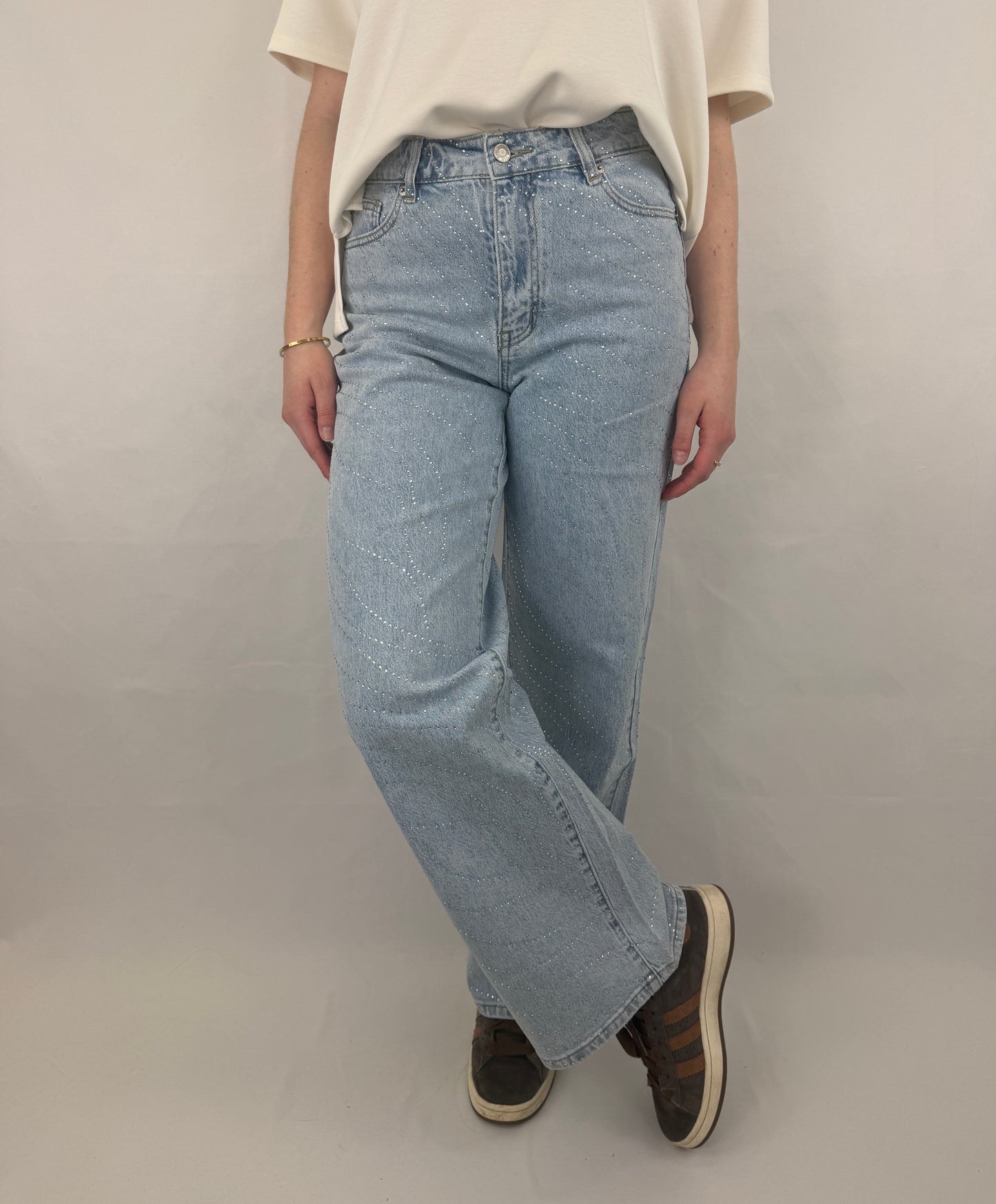 Straight Leg Jeans Glitzer - denim