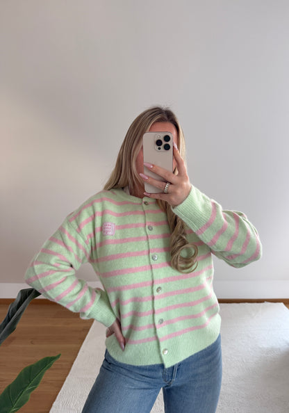 Cardigan Self Love - mint/rosa