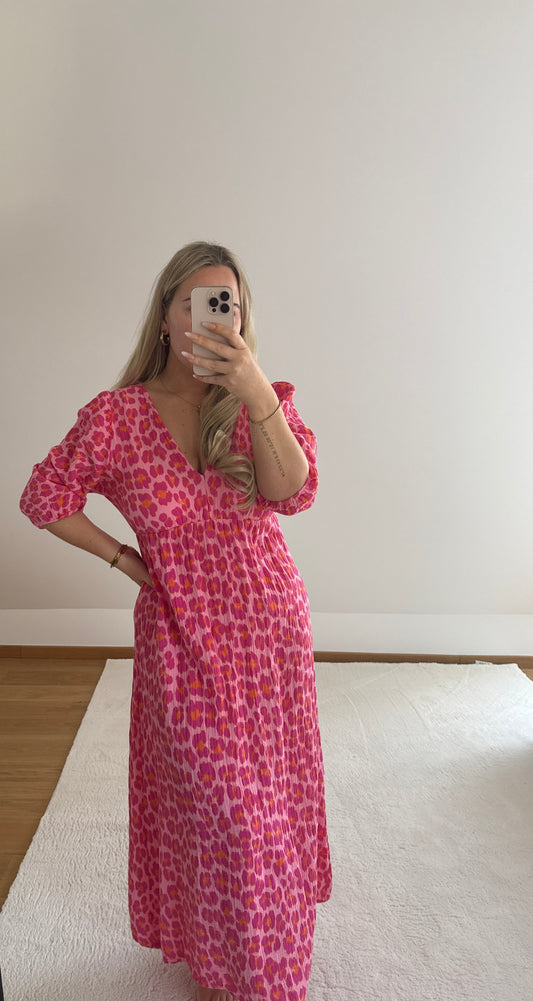 Musselinkleid Mila - pink/orange