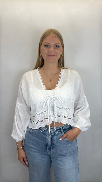 Musselinbluse Ida - weiß