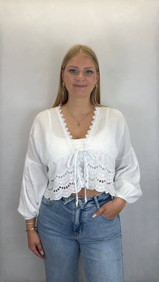 Musselinbluse Ida - weiß