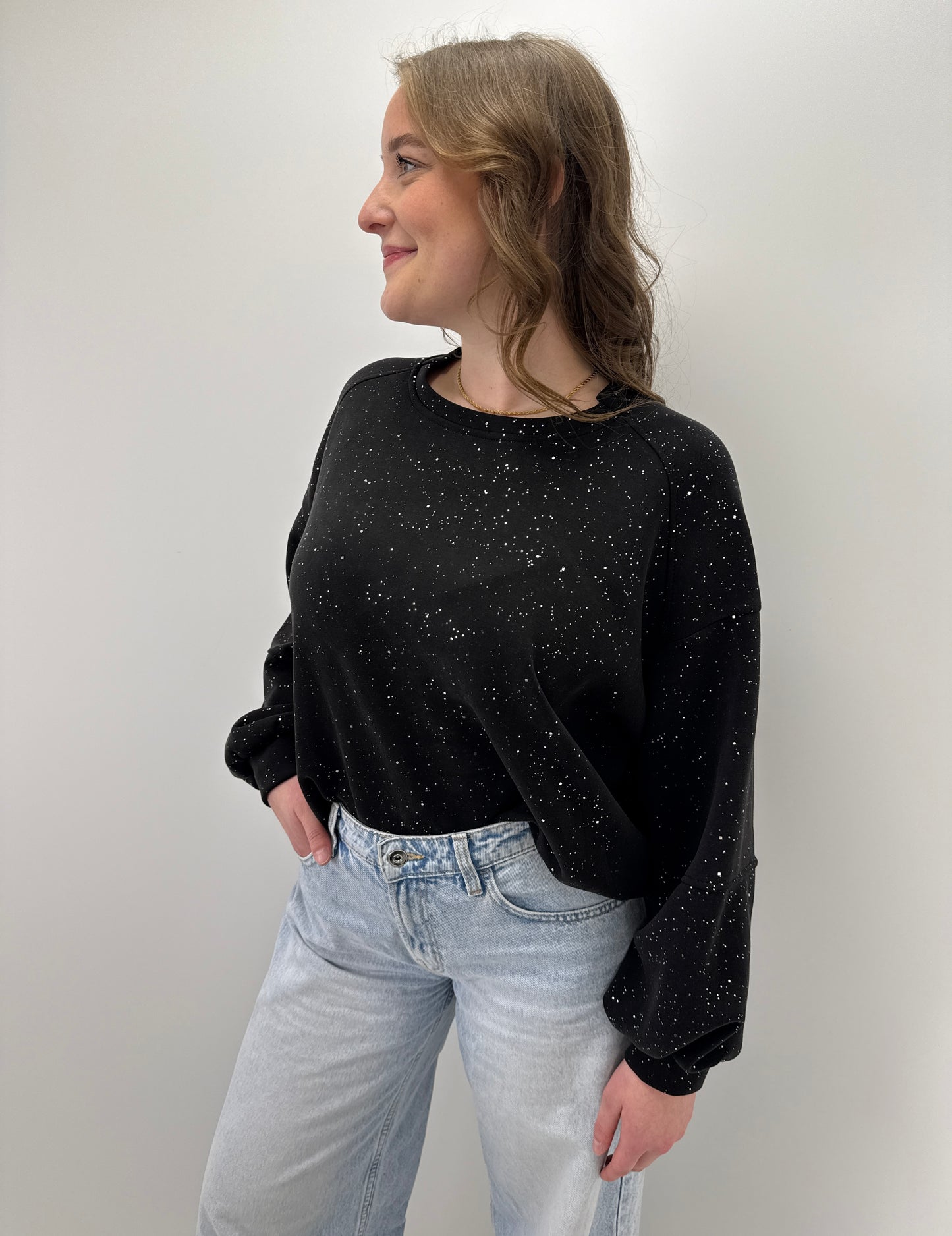 Sweatshirt Shiny - schwarz