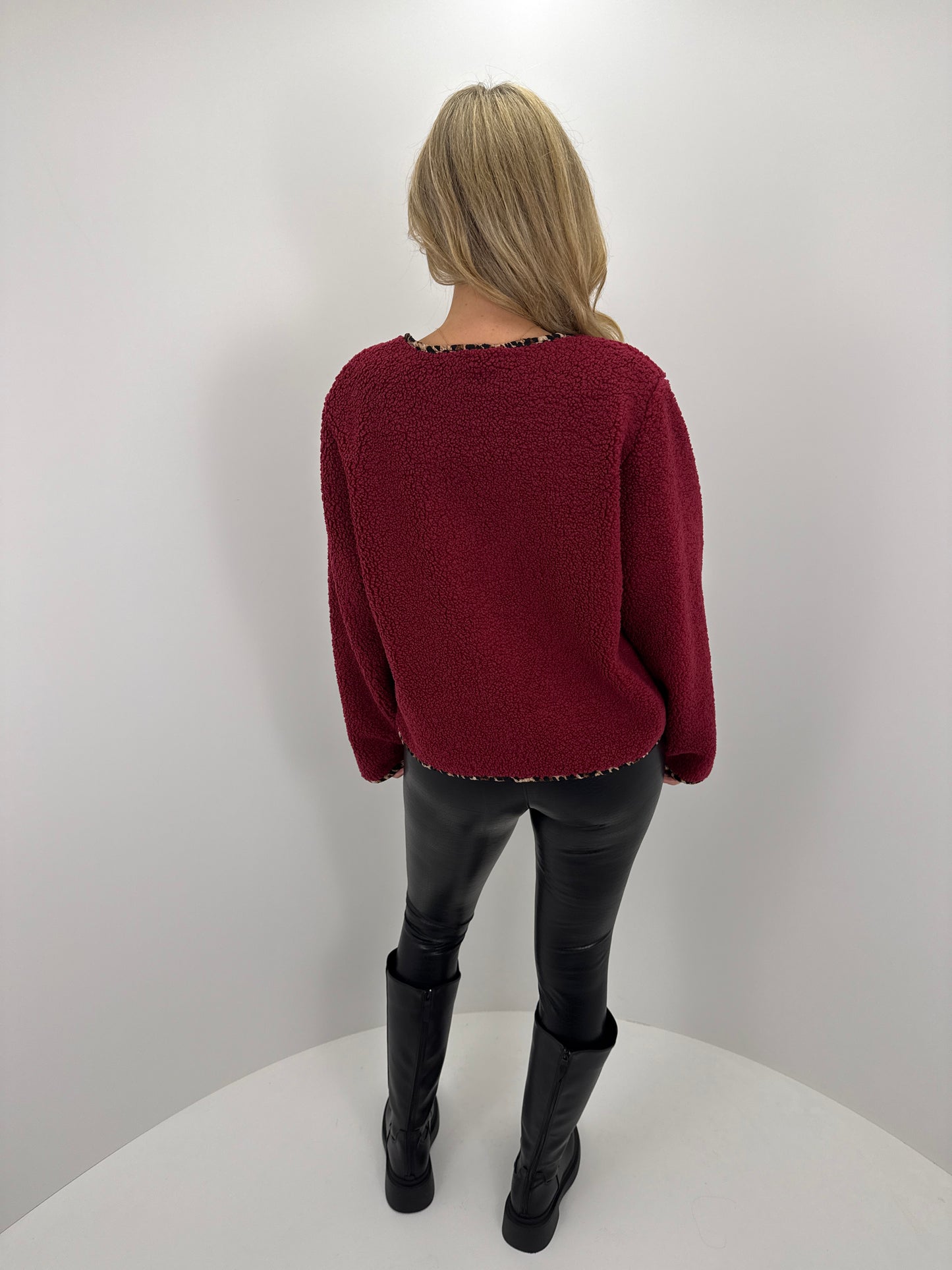 Teddyjacke Bowpard - bordeauxrot