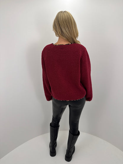 Teddyjacke Bowpard - bordeauxrot