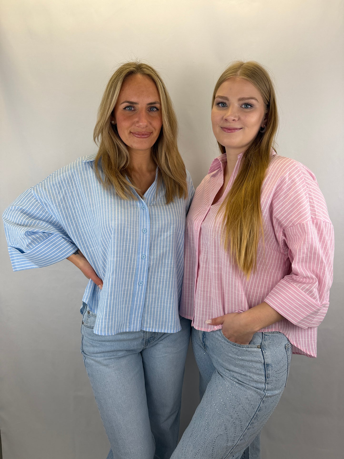 Bluse Daisy gestreift - rosa/weiß