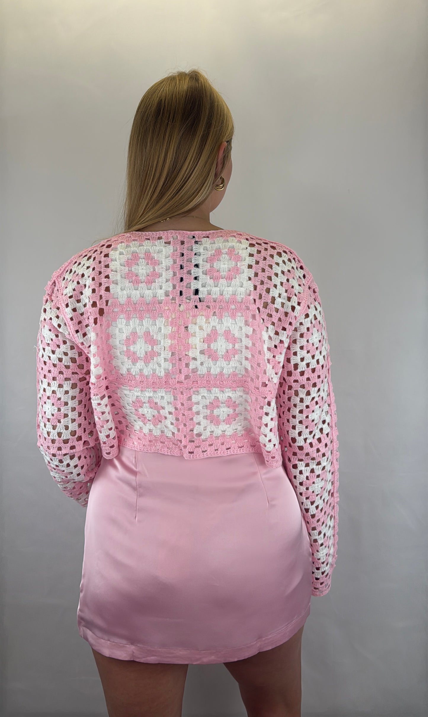 Cardigan gehäkelt Kaya - rosa
