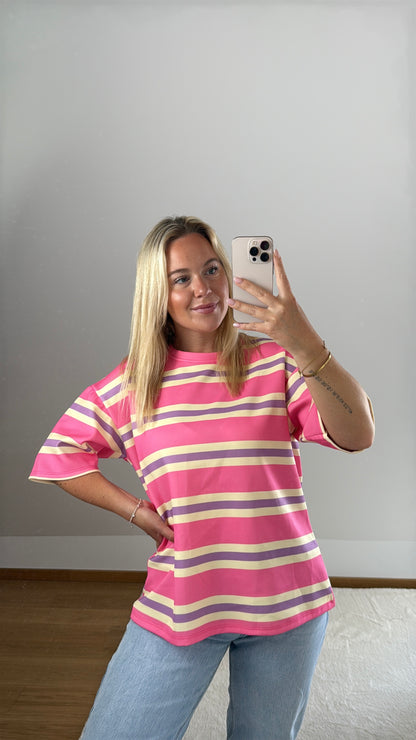 T-Shirt mit Streifen Lexi - pink/flieder/gelb