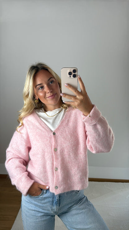 Cardigan mit V-Ausschnitt Blair - hellrosa