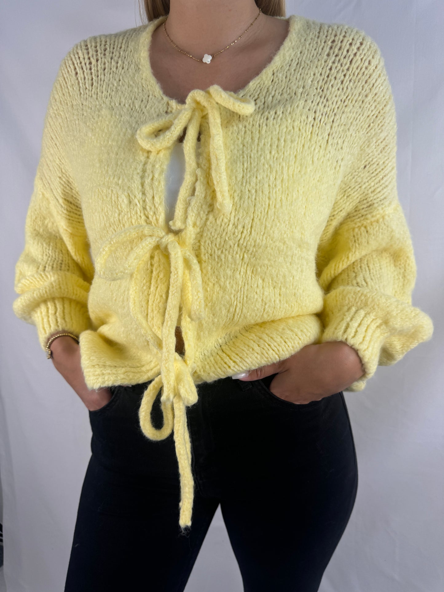 Cardigan Bow - Hellgelb