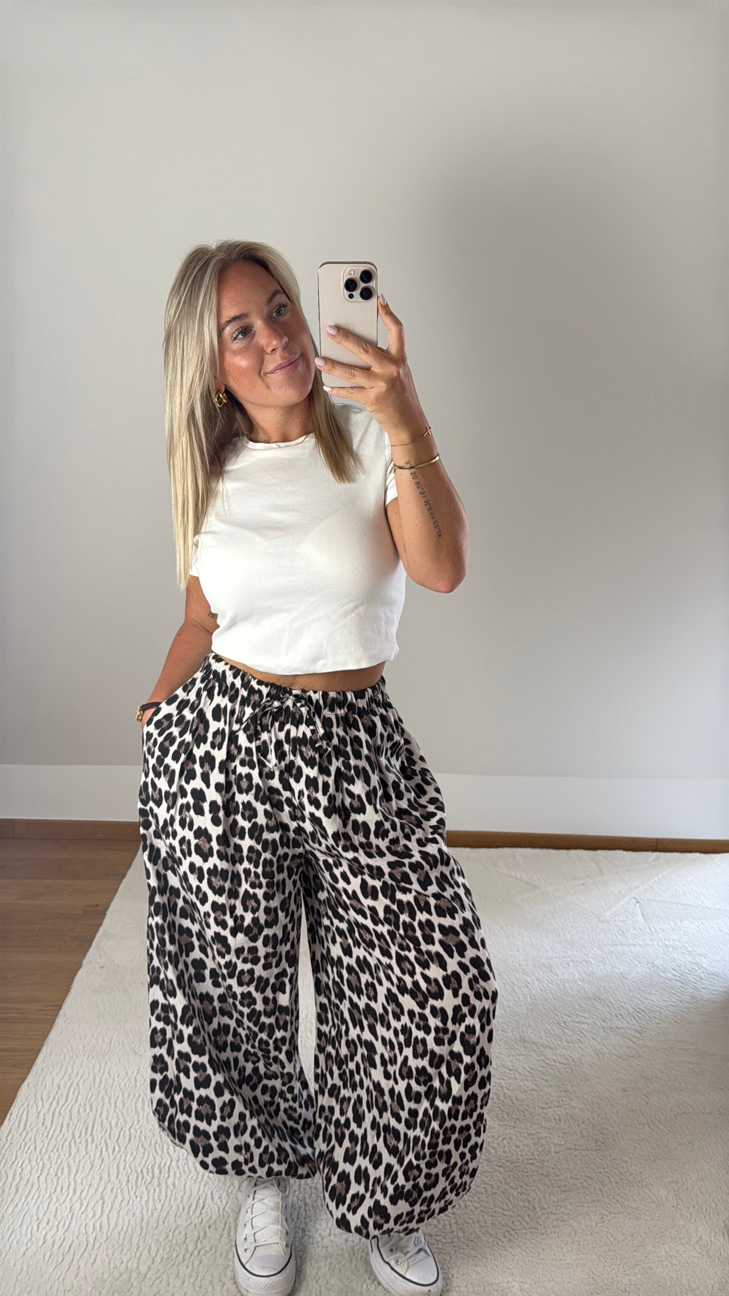 Pumphose Ballon Leg Leoprint - beige