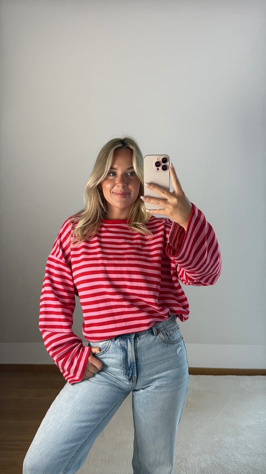 Sweatshirt Mara - rosa/rot