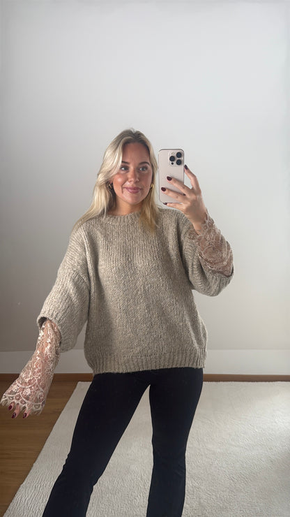 Strickpullover Louisa mit Spitze