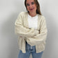 Basic Cardigan mit Ballonärmeln - beige