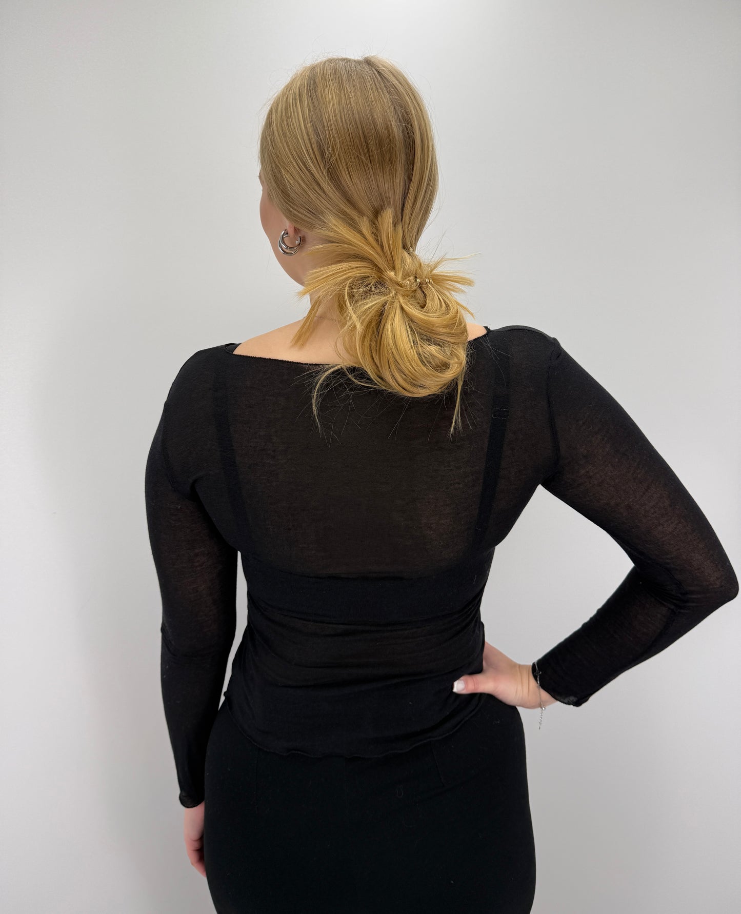 Cashmere Longsleeve Jana - schwarz