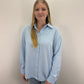 Lange Leinenbluse Stella - hellblau