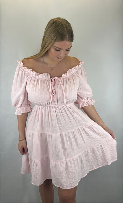 Musselinkleid Lia - pastellrosa