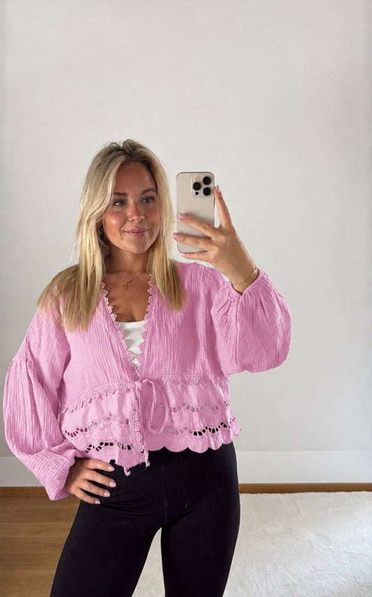 Musselinbluse Ida - pink