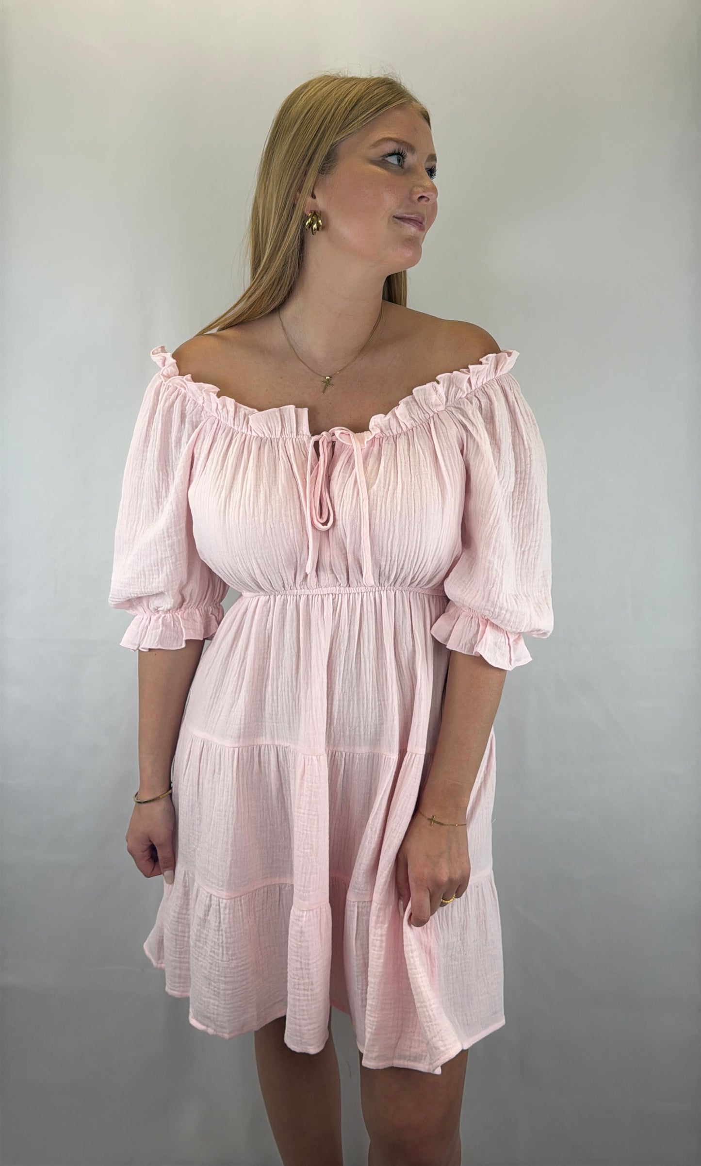 Musselinkleid Lia - pastellrosa