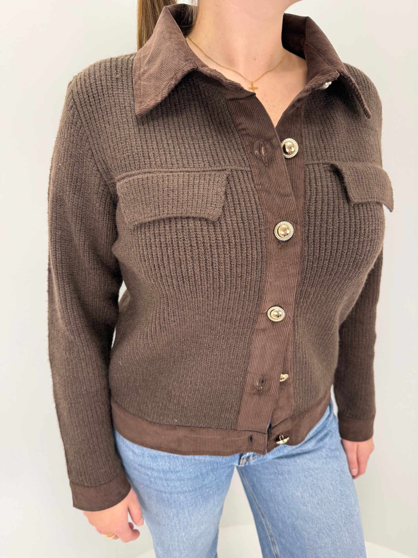 Strickcordjacke Maria - braun