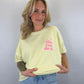 Oversize T-Shirt Smiley - gelb/neonpink