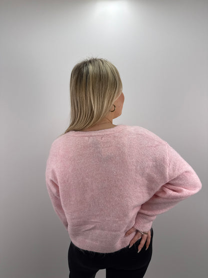 Cardigan mit V-Ausschnitt Blair - hellrosa