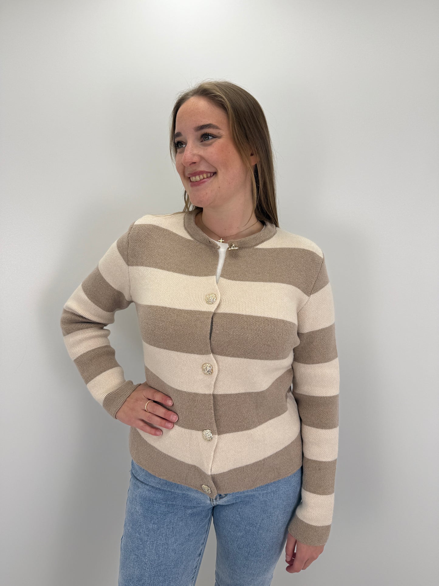 Cardigan Victoria - creme/taupe