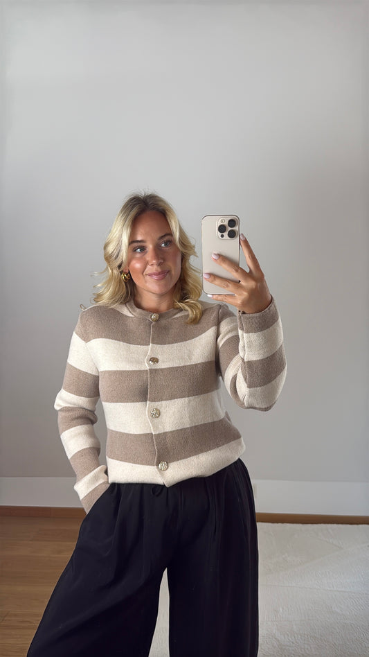 Cardigan Victoria - creme/taupe