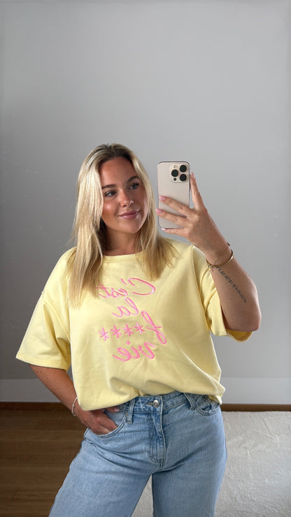 Oversize T-Shirt C‘est La Vie - gelb