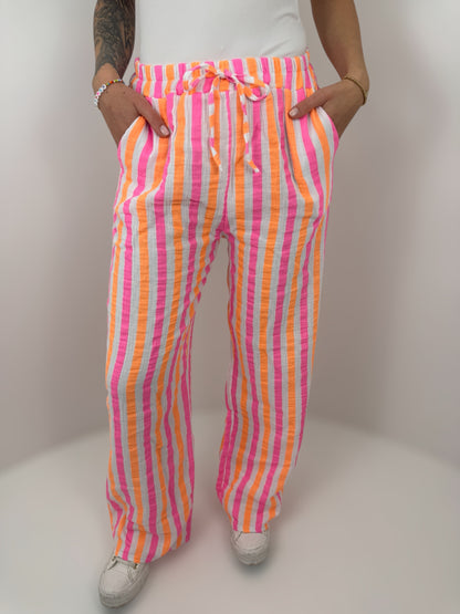 Musselinhose Emilia - pink/orange