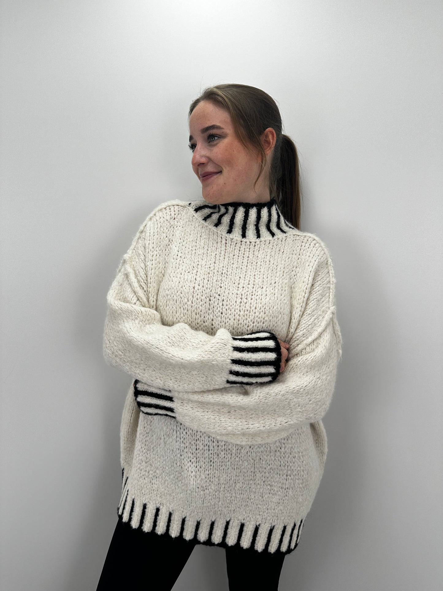 Oversize Pullover Stripes - creme