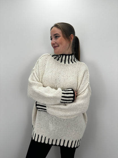 Oversize Pullover Stripes - creme