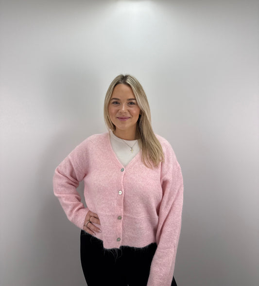 Cardigan mit V-Ausschnitt Blair - hellrosa