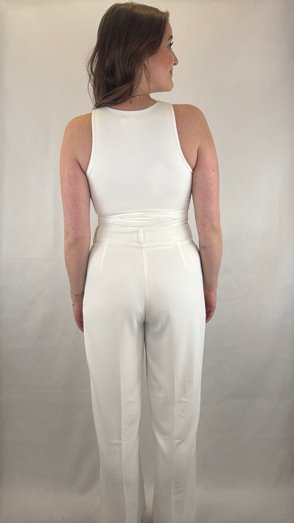Bundfaltenhose Camilla - weiß