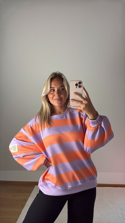 Sweatshirt Patchline - flieder/orange
