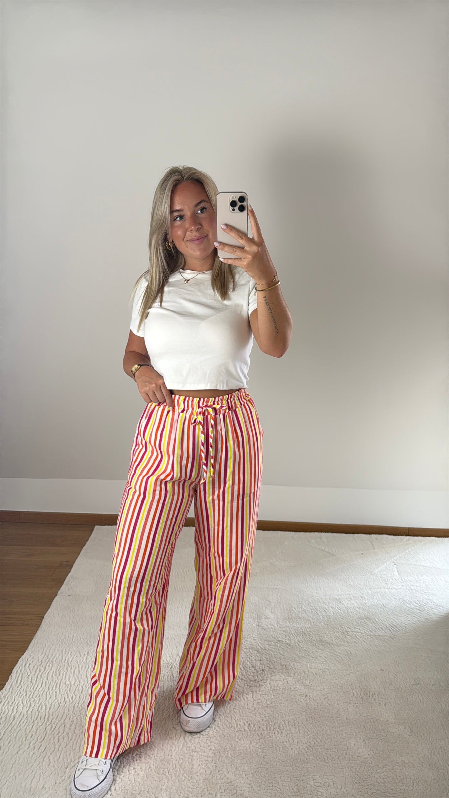 Gestreifte Hose Fiona - neon