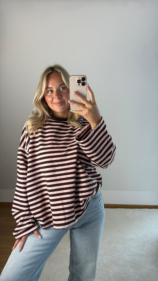 Sweatshirt Mara - braun/rosa