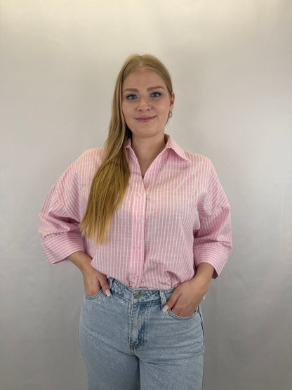 Bluse Daisy gestreift - rosa/weiß
