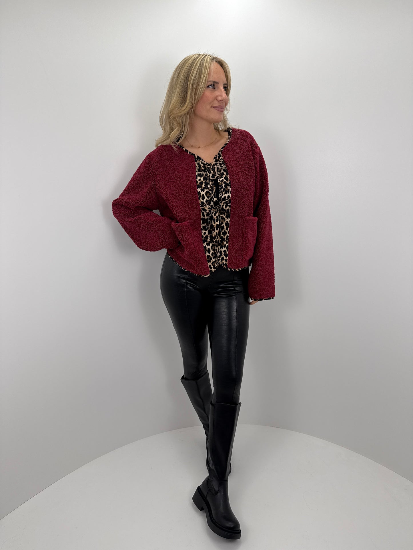Teddyjacke Bowpard - bordeauxrot