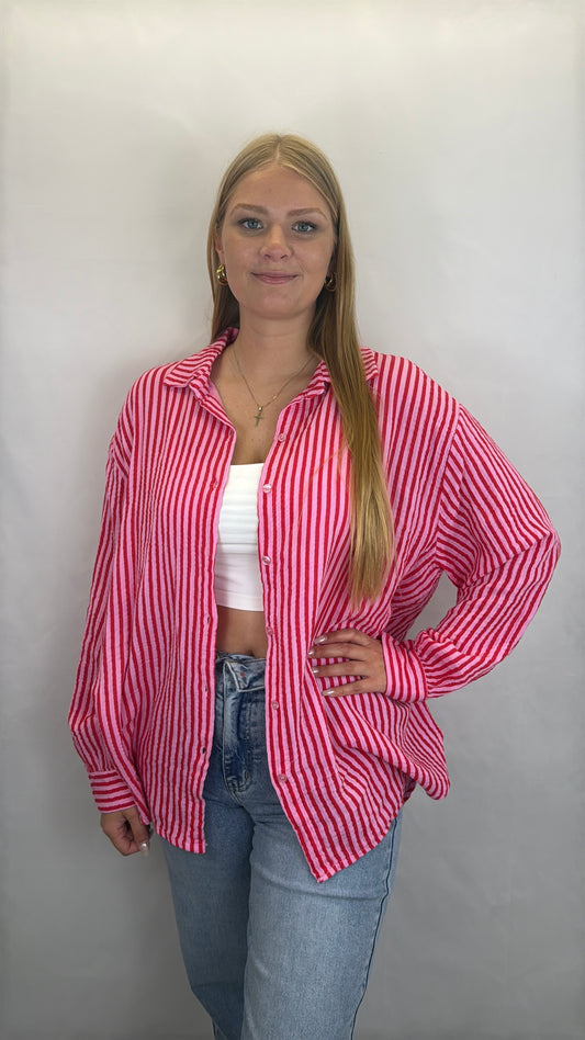 Musselinbluse Gina - rosa/rot