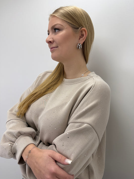 Sweatshirt Shiny - beige