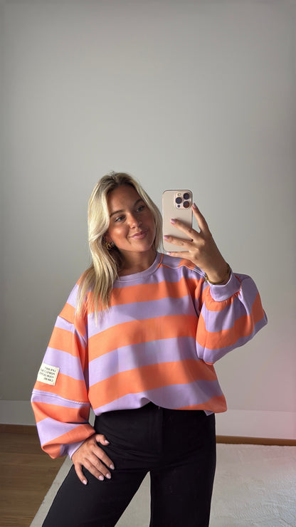 Sweatshirt Patchline - flieder/orange