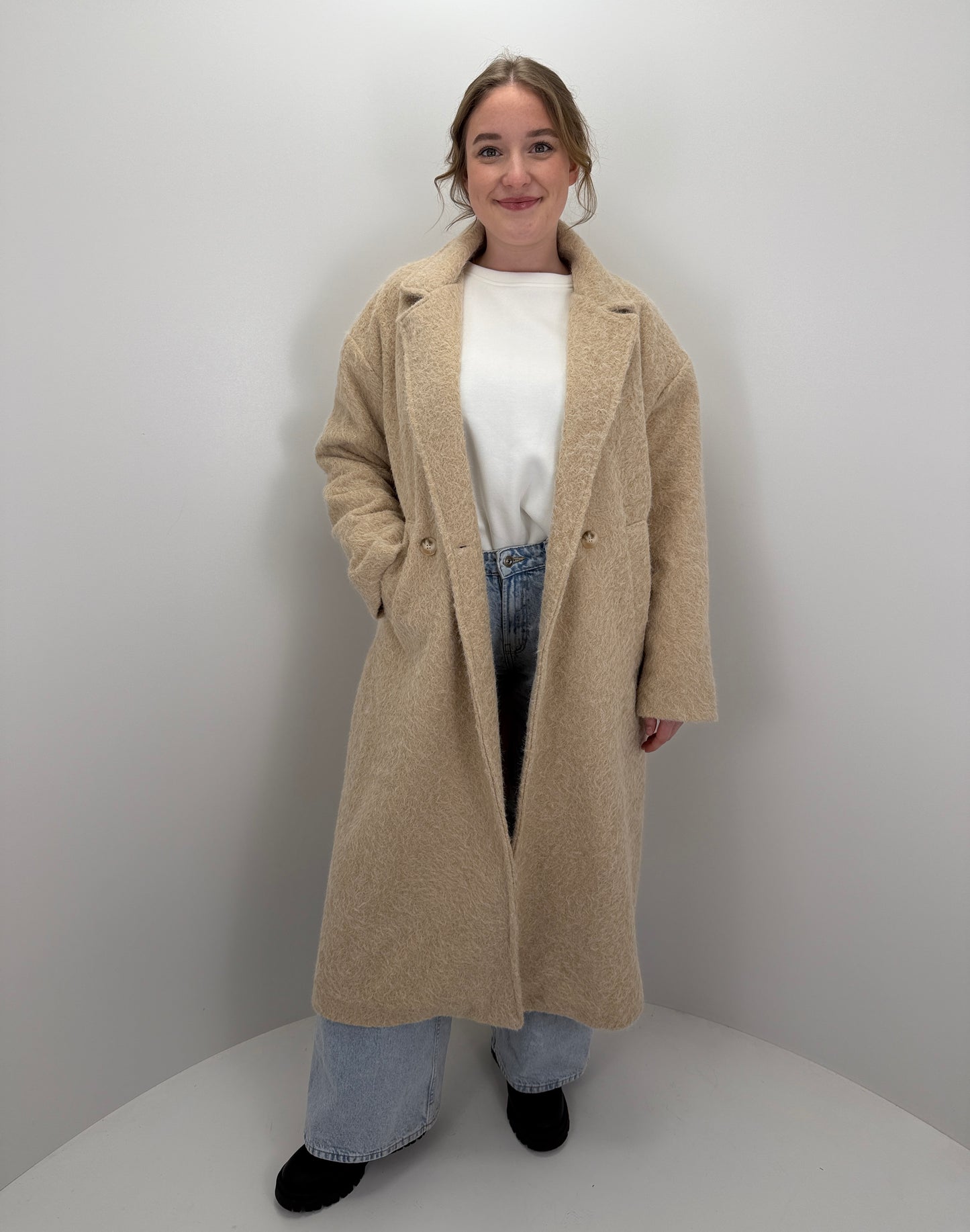 Langer Mantel Clara - beige