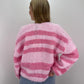 Gestreifter Cardigan May - rosa