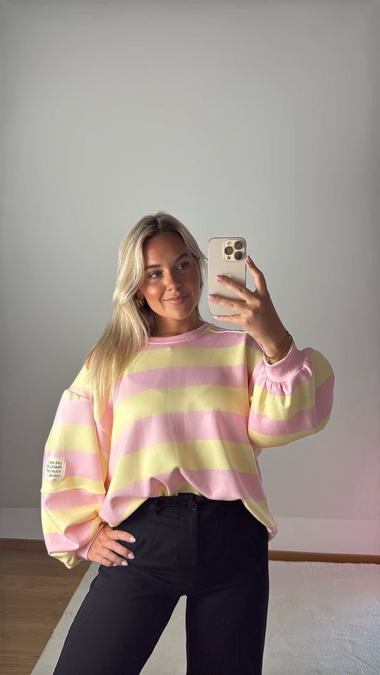 Sweatshirt Patchline - rosa/gelb