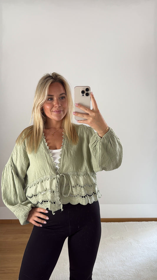 Musselinbluse Ida - grün