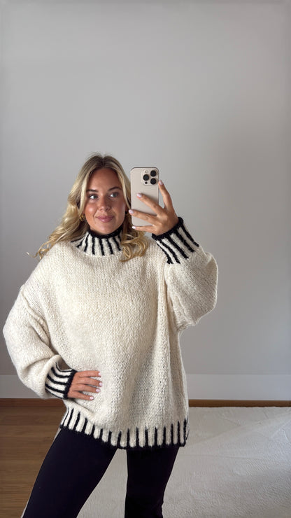 Oversize Pullover Stripes - creme
