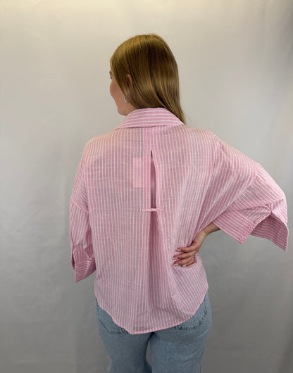 Bluse Daisy gestreift - rosa/weiß