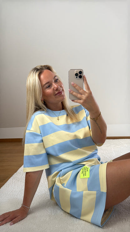 Set mit Streifen Emmi - hellblau/gelb