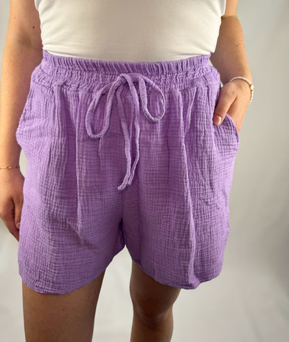 Musselinhose kurz - flieder