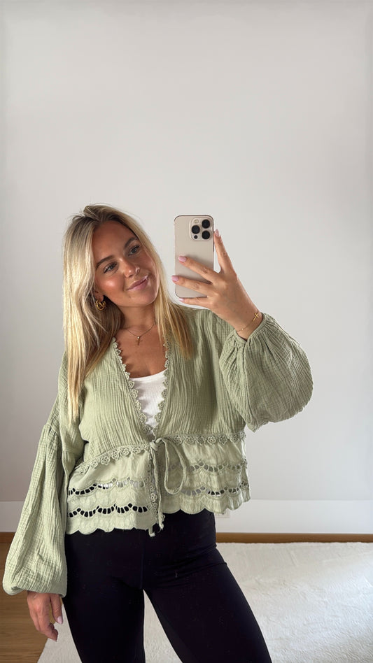 Musselinbluse Ida - grün